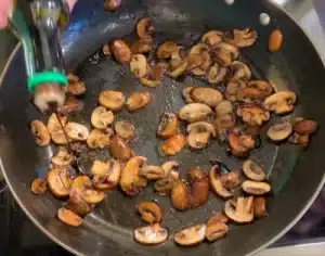To keep the mushrooms from sticking to the pan and add soya sauce for Texas Roadhouse Sautéed Mushroom Recipe