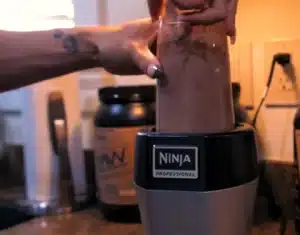 Finally add the 2 egg white or you can use packet egg white and 2 cup of ice cubes for Xanthan Gum Protein Ice Cream Recipe.