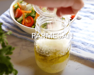 Add ¼ cup of grated parmesan cheese to the dressing for Texas Roadhouse Italian Salad Dressing Recipe.