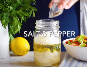 To taste, add salt and pepper, modifying the amounts to suit your taste and shake well for Texas Roadhouse Italian Salad Dressing Recipe.